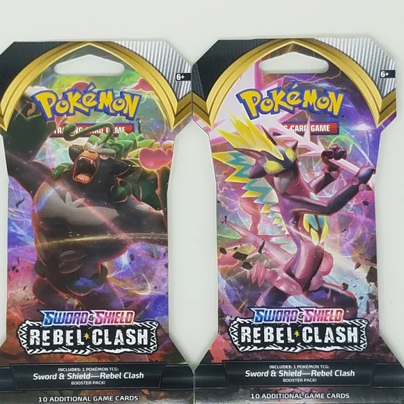 Pokemon TCG 4 Booster Pack Bundle Sword & Shield Rebel Clash Factory Sealed - Picture 3 of 8